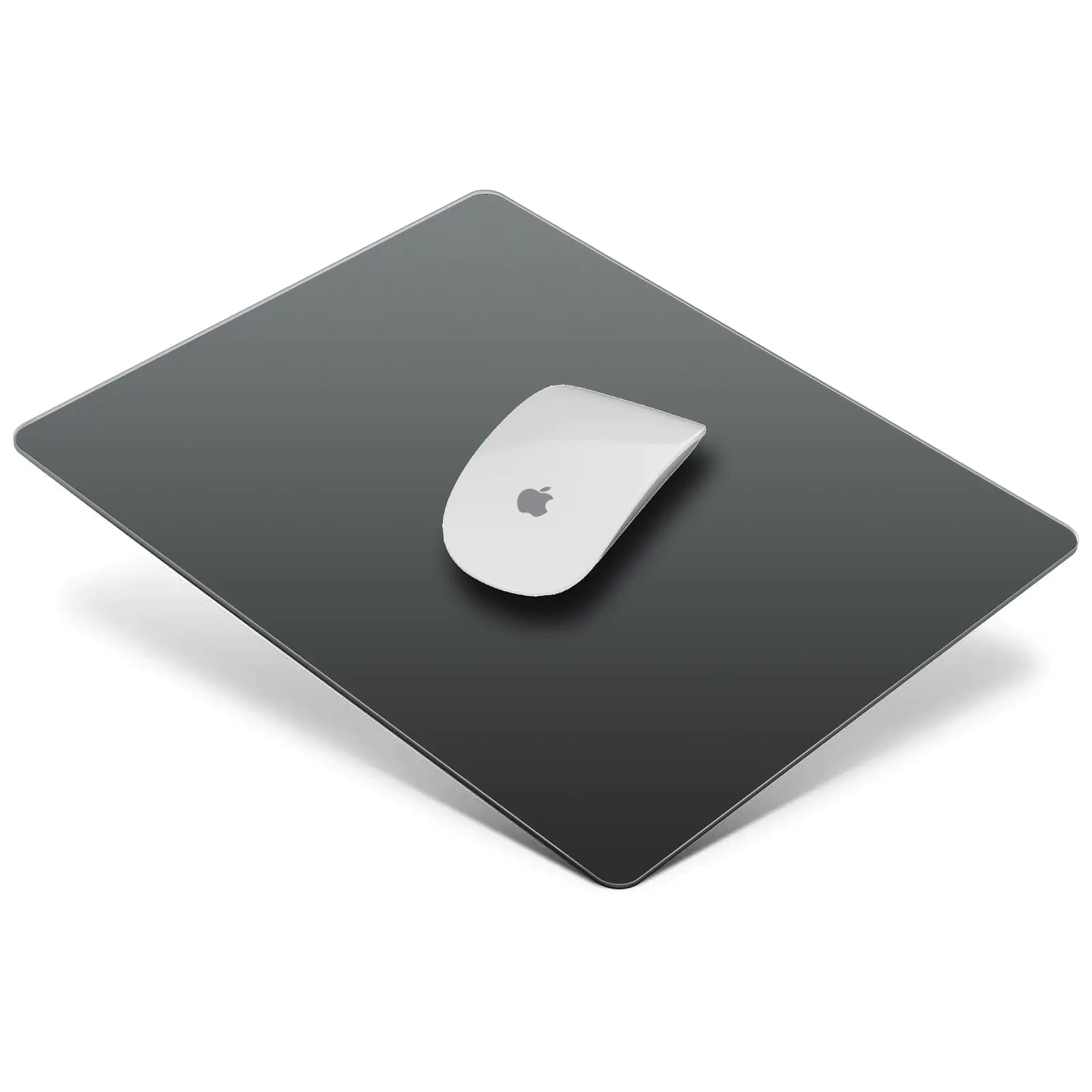 LANGBOHOS Laptop Hard Mousepad Glass Mouse Pad Small Mouse pad Portable Mouse Pad Waterproof and Durable Easy Clean Comes with a Soft Protective Bag Suitable for Mobile Office (Black-9.45 * 7.87)