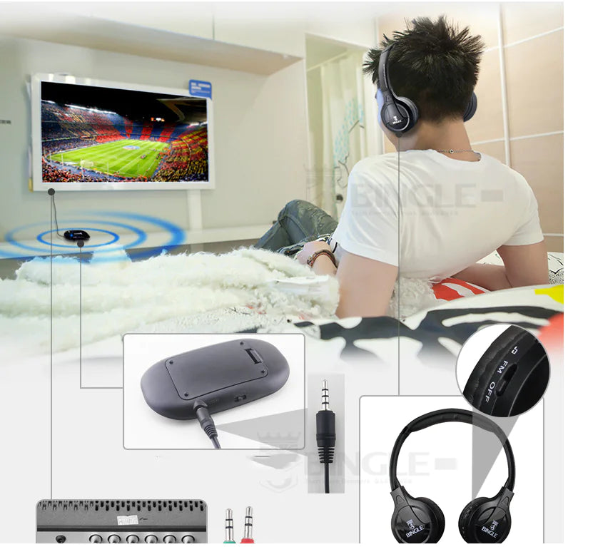 Wireless Headphones for TV and FM Radio Use